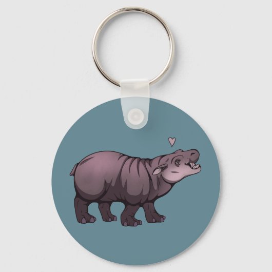 Porte-clés Bébé Hippopotame Pygmée (Recto)