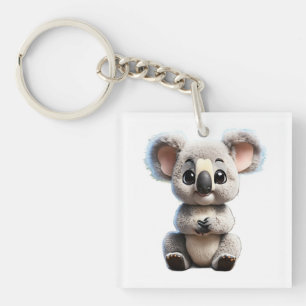 Porte-clés Bébé koala mignon de style Funko avec de grands ye