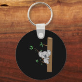 Porte-clés Bébé koala mignon grimpant à un eucalyptus (Recto)