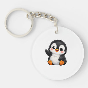 Porte-clés Bébé manchot mignon faisant signe Personnage de de