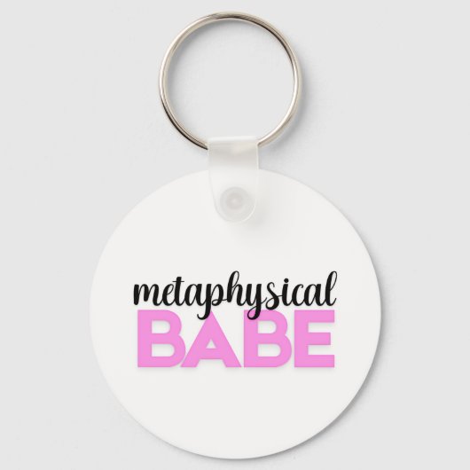 Porte-clés bébé métaphysique typographie rose gras script (Recto)