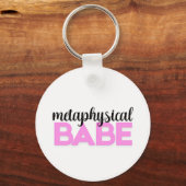 Porte-clés bébé métaphysique typographie rose gras script (Recto)