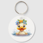 Porte-clés Bébé mignon Canard Canards Fleurs d'animaux amusan (Verso)