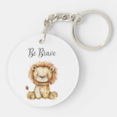 Porte-clés Bébé mignon Citation de lion animal être courageux (Dos)