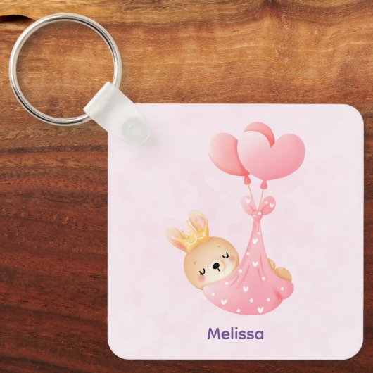 Porte-clés Bébé mignon dans une couverture de coeur (Recto)