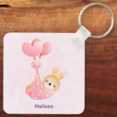 Porte-clés Bébé mignon dans une couverture de coeur (Verso)