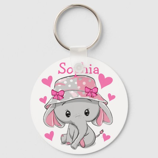 Porte-clés Bébé mignon Eléphant fille (Recto)