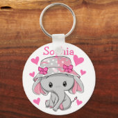 Porte-clés Bébé mignon Eléphant fille (Recto)