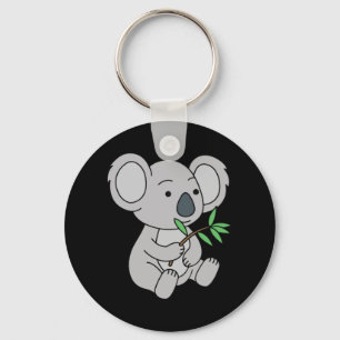 Porte-clés Bébé mignon Koala avec Eucalyptus Feuilles