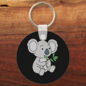 Porte-clés Bébé mignon Koala avec Eucalyptus Feuilles (Recto)