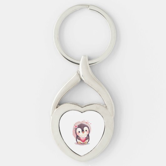Porte-clés Bébé mignon Penguin Valentines Amoureux des animau (Devant)
