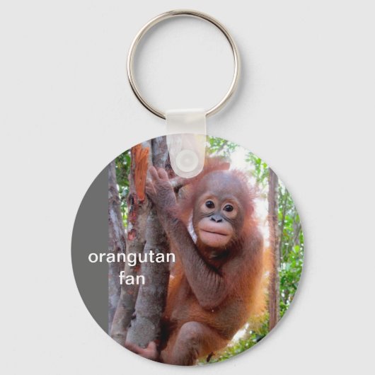 Porte-clés Bébé Orangutan dans l'arbre (Recto)