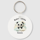 Porte-clés Bébé Panda plié | Origami mignon  (Recto)