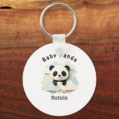 Porte-clés Bébé Panda plié | Origami mignon  (Recto)