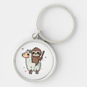 Porte-clés Bébé paresseux et lama mignons 