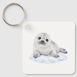 Porte-clés Bébé phoque sur de la neige molle