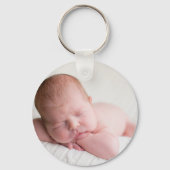 Porte-clés Bébé Photo Elegant Mint Green Faire-part de naissa (Verso)