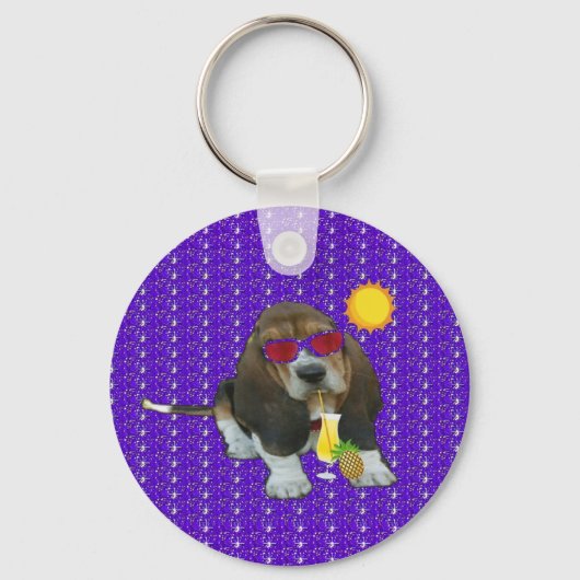 Porte-clés Bébé porte - clé Basset Sheldon Heure d'été (Recto)