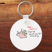 Porte-clés Bébé singe (à dos de porc) (Recto)