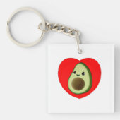 Porte-clés Bébé vert mignon Avocado en coeur rouge (Devant)