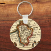 Porte-clés Bedfordshire Comté Angleterre Ancien Antiquaire Ca (Recto)