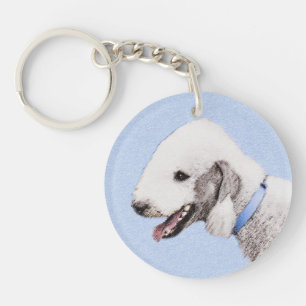Porte-clés Bedlington Terrier Peinture - Art Chien original