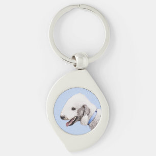 Porte-clés Bedlington Terrier Peinture - Art Chien original