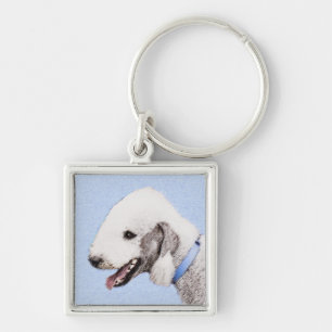 Porte-clés Bedlington Terrier Peinture - Art Chien original