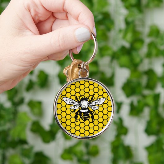 Porte-clés Bee and honeycomb keychain for beekeepers (Main)