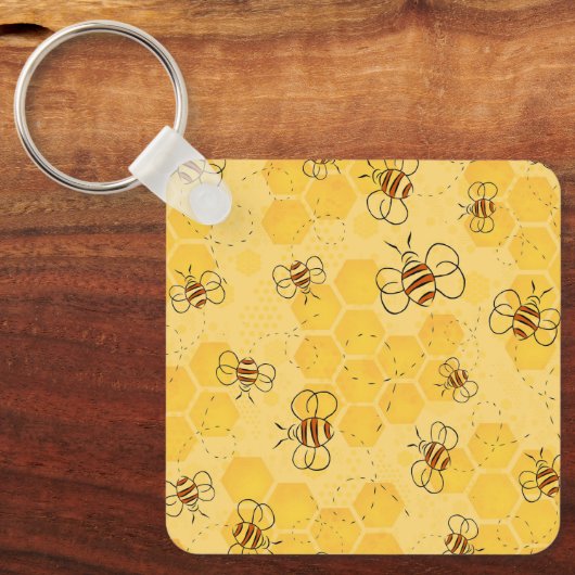 Porte-clés Bee Buzzing Honey Bees mignonne (Recto)