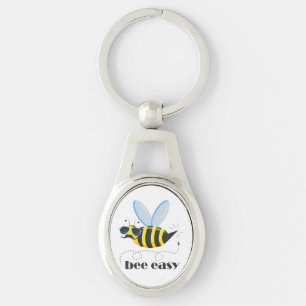 Porte-clés Bee caractère avec mustache lunettes de soleil Bee