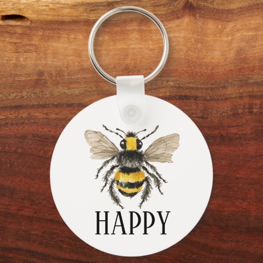 Porte-clés Bee Happy Honey Bee Porte - clé (Recto)
