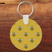 Porte-clés Bee Haven : Motif jaune Vintage (Verso)