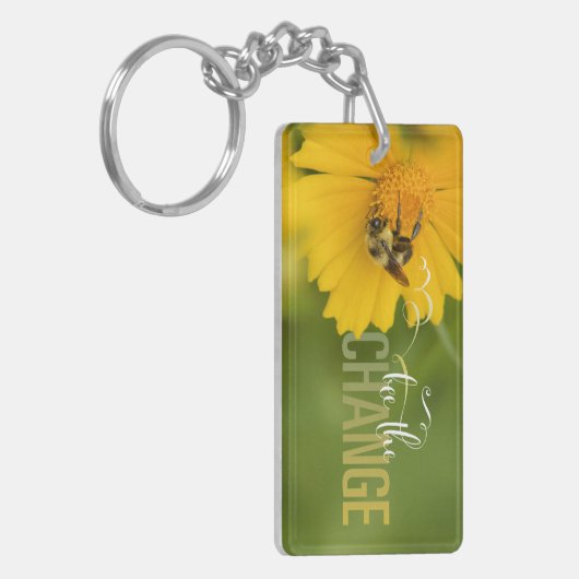 Porte-clés Bee the Change Rectangular Acrylic Keychain (Devant gauche)