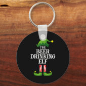 Porte-clés Beer Drinking Elf Matching Family Group Christmas (Recto)