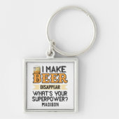 Porte-clés Beer Superpower nom et couleur personnalisés (Devant)