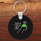 Porte-clés Behave No Funny Frog Meme Humor (Recto)