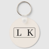 Porte-clés Beige et noir meilleurs amis Monogramme (Recto)