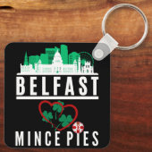 Porte-clés Belfast Loves Mince Pies (conception avant et arri (Verso)