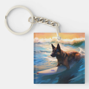 Porte-clés Belge Shepherd Beach Surf Peinture