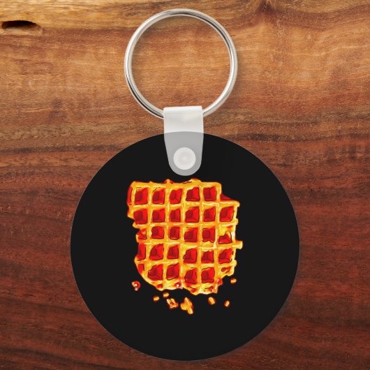 Porte-clés Belgian Waffle Syrup Breakfast Food Snack Waffle L (Recto)