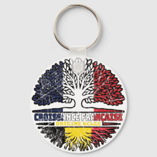 Porte-clés Belgique Belgique France Arbre Drapeau