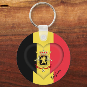 Porte-clés Belgique & Coeur, Belge Drapeau mode / sports