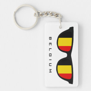 Porte-clés Belgique Shades texte et couleur personnalisés por