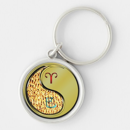 Porte-clés Bélier et serpent métallique (Devant)