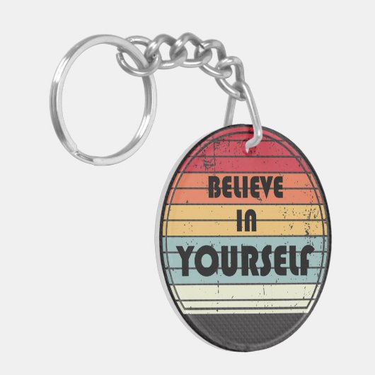 Porte-clés Believe in yourself phrase de motivation (Devant gauche)