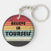 Porte-clés Believe in yourself phrase de motivation (Dos)