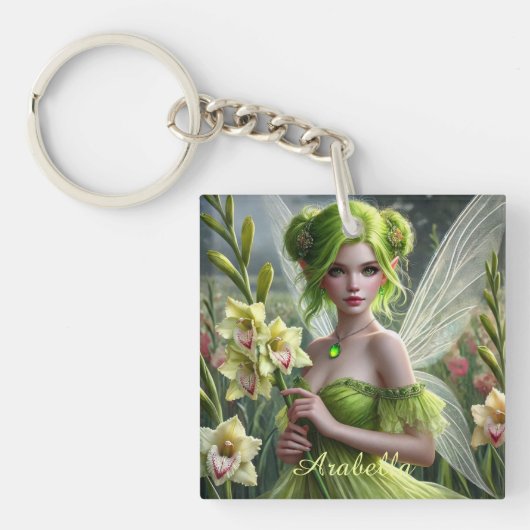 Porte-clés Belle Août Fée à Gladioli (Devant)