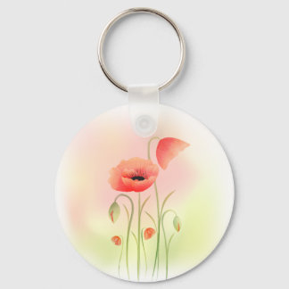 Porte-clés Belle aquarelle Fleur de Pavot