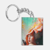 Porte-clés Belle artiste Abstraite Red Haired Ginger Girl (Devant gauche)